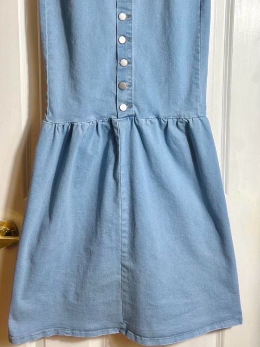 SHEIN Light Blue Denim Mermaid Midi Skirt with Button Front size S - Picture 4 of 9